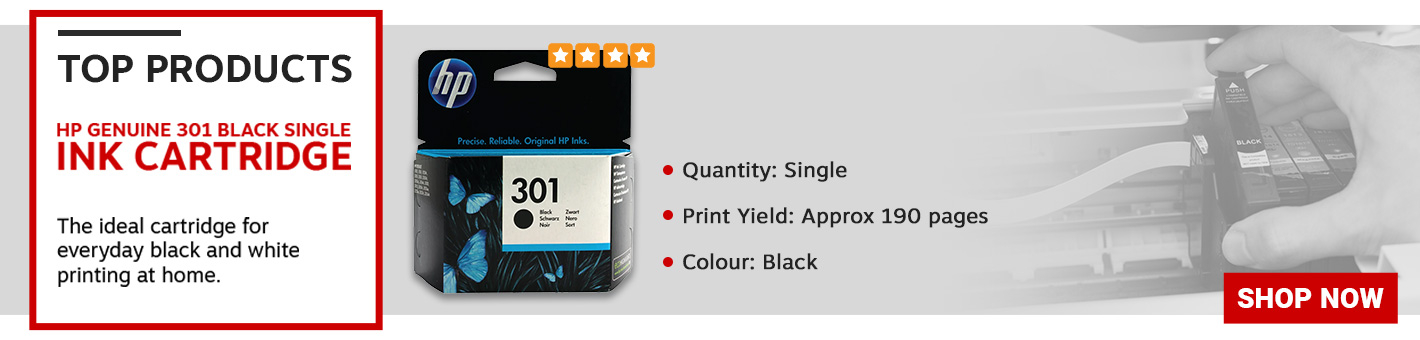 HP 301 Black Ink Cartridge Standard Yield 3ml 