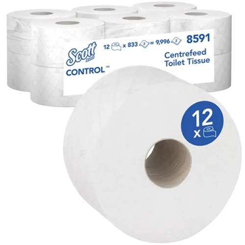 Scott Control Toilet Tissue Centrefeed Roll 2-Ply (Pack of 12)