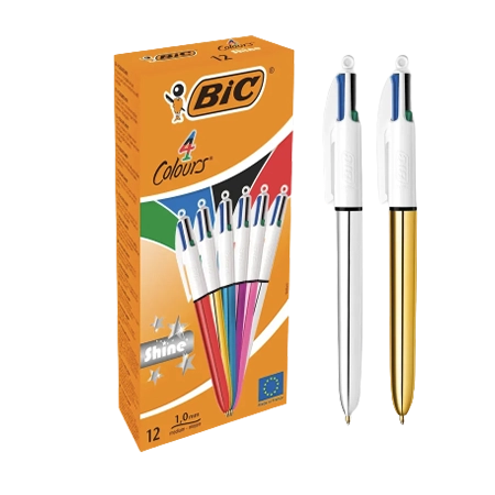 BIC Cristal Original Ballpoint Pens Medium Point (1.0 mm) - Assorted  Colours, Pack of 10 BIC