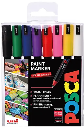 Uni ball Chalk Marker Assorted Colours Set of 8