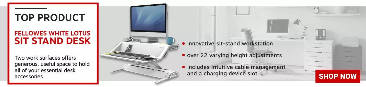 Fellowes Lotus Sit Stand Workstation White 0009901 