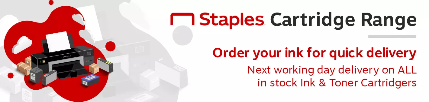 Staples Cartridge Range - Next Working Day Delivery on ALL in stock ink and toner cartridges<TAG> </TAG>