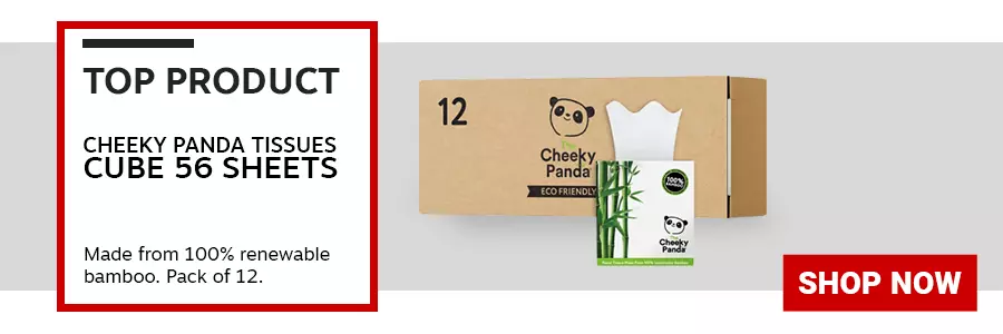 Cheeky Panda Facial Tissues Cube 56 Sheets (Pack of 12) 11030403-Ply facial tissue cube. Patented Positive Emboss technology. Biodegradable Packaging. Optimised for maximum softness. 176 sheets per roll. 