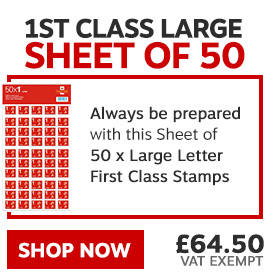 1st Class Large Postage Stamps, Sheet of 50