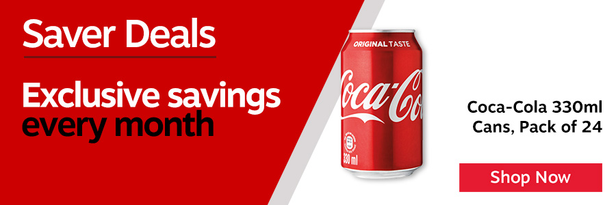 Coca Cola Soft Drink 330ml Can (Pk 24) range of popular branded drinks in handy 330ml cans. Non-Returnable.