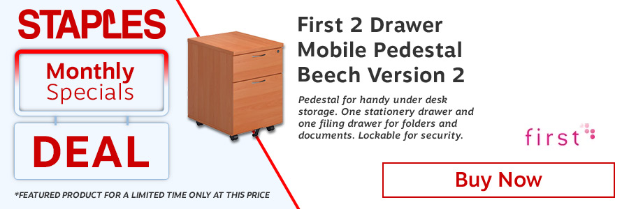 First 2 Drawer Mobile Pedestal Beech Version 2 
