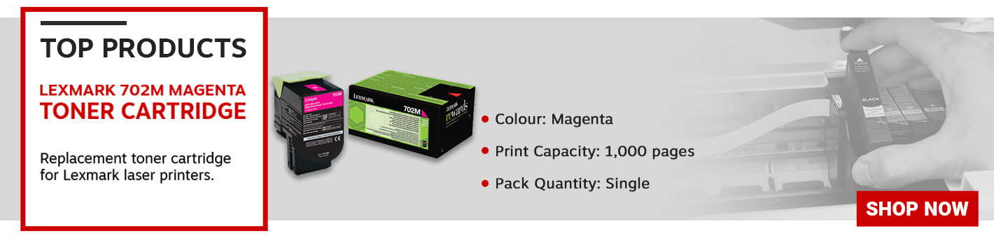 Replacement toner cartridge for Lexmark laser printers. Compatible with CS5510de/CS410dn/CS310de/CS310n/CS410n/CS410dtn/CS510dte printers. Standard Yield: 1000 pages. Colour: Magenta.