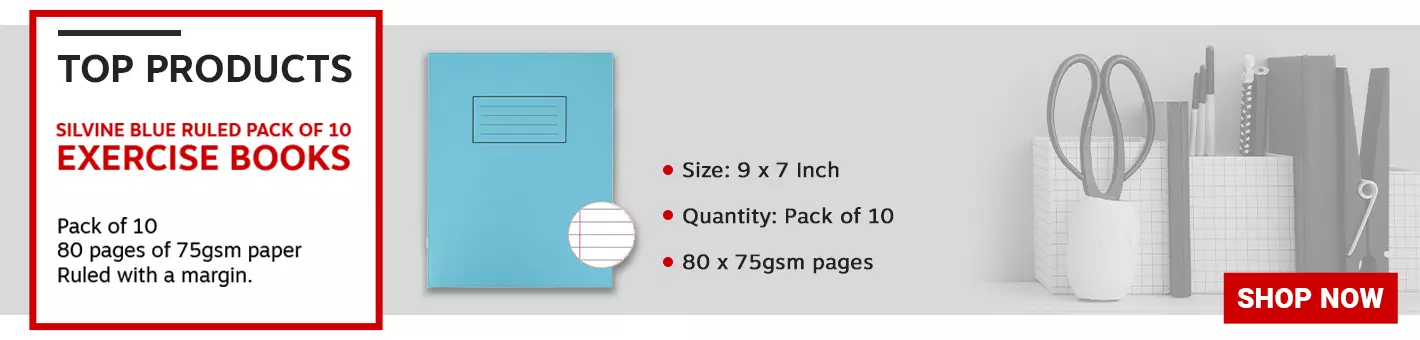 Silvine Exercise Book Ruled 229x178mm Blue (Pack of 10) 