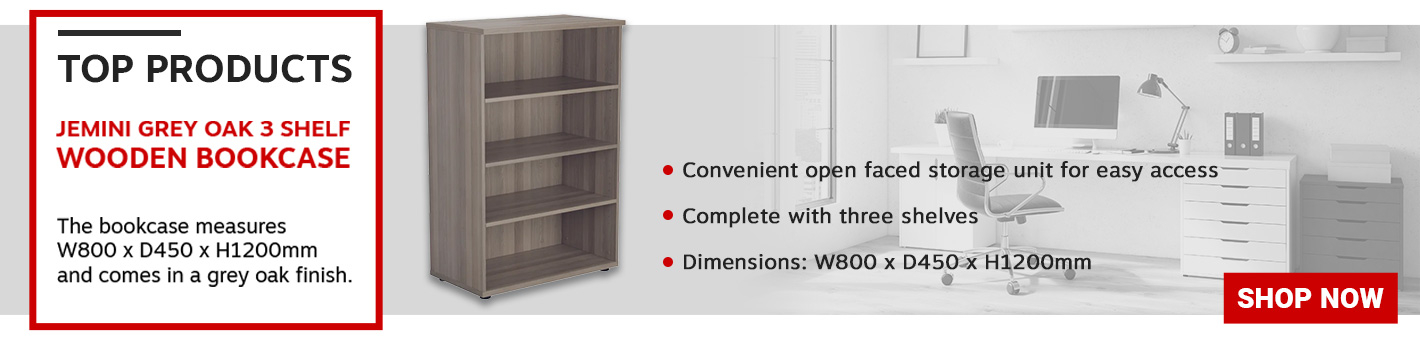 Jemini Wooden Bookcase 800x450x1200mm 