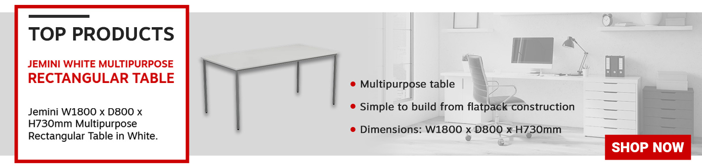 Jemini Rectangular Multipurpose Table 1800x800x730mm White 
