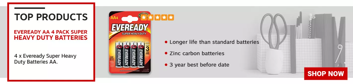 Eveready Super Heavy Duty AA Batteries (Pack of 4)