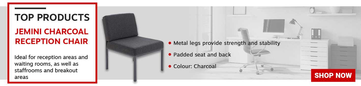 Jemini Reception Chair 520x670x800mm Charcoal 