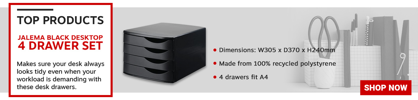 Jalema 4 Drawer Desktop Set Black 