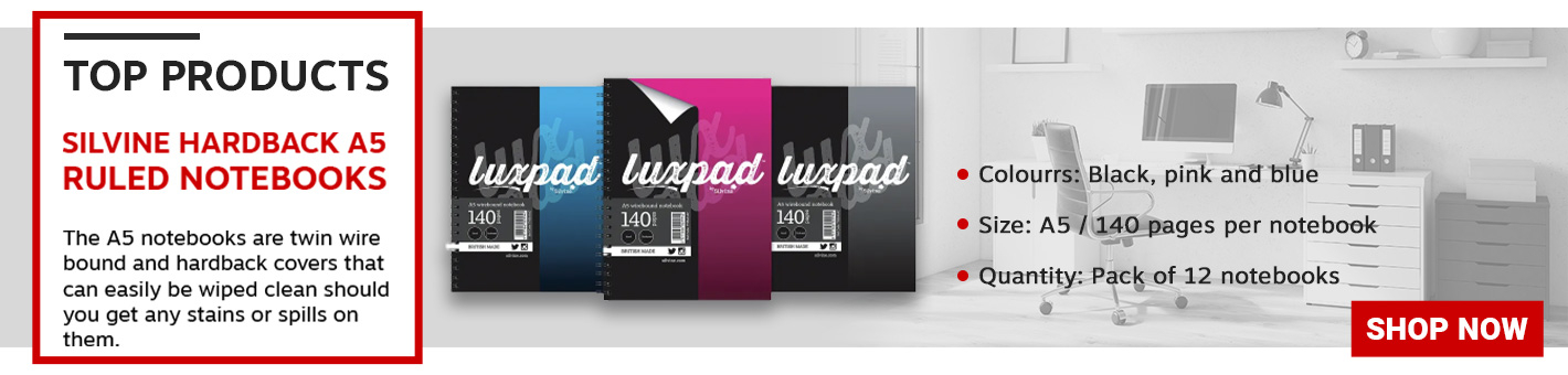 Silvine Luxpad Hardback Wirebound Notebook A5 (Pack of 12) 