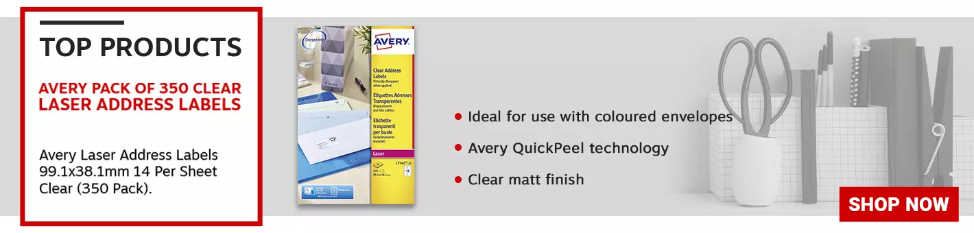 Avery Laser Labels 99.1x38.1 14 Per Sheet Clear (Pack of 350) 