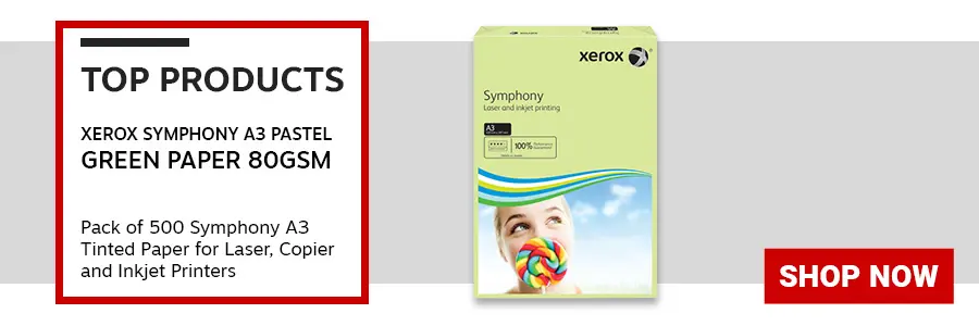 Xerox A3 Symphony Tinted 80gsm Pastel Green Copier Paper (Pack of 500) 
